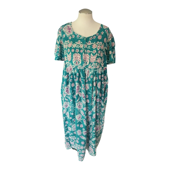 Loungees Floral Midi Dress 100% Cotton Women’s Size M - Picture 1 of 7